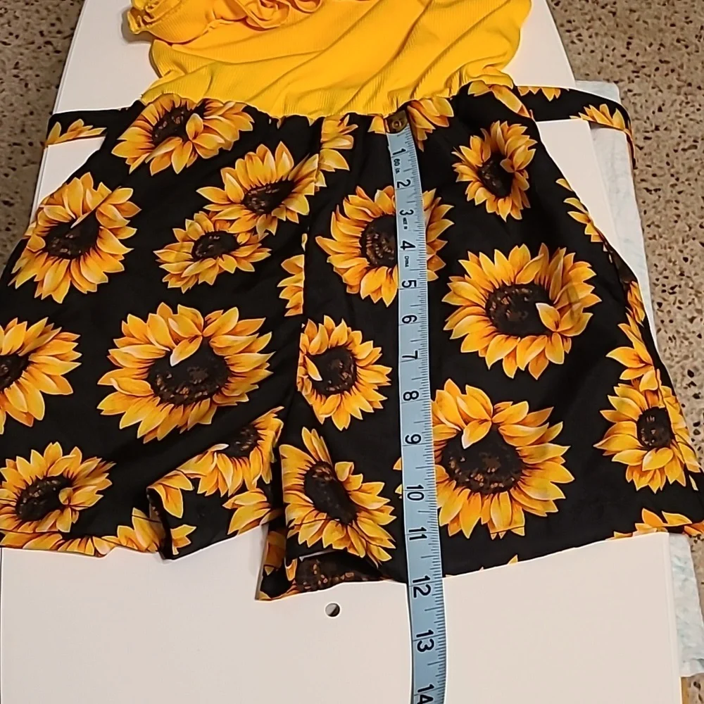 Shein Girls Cute Adorable Stylish Size 8 Sunflower Romper EUC - Picture 6 of 10